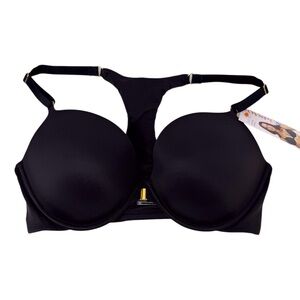 front-close racerback push-up bra in Black size 40C NWT